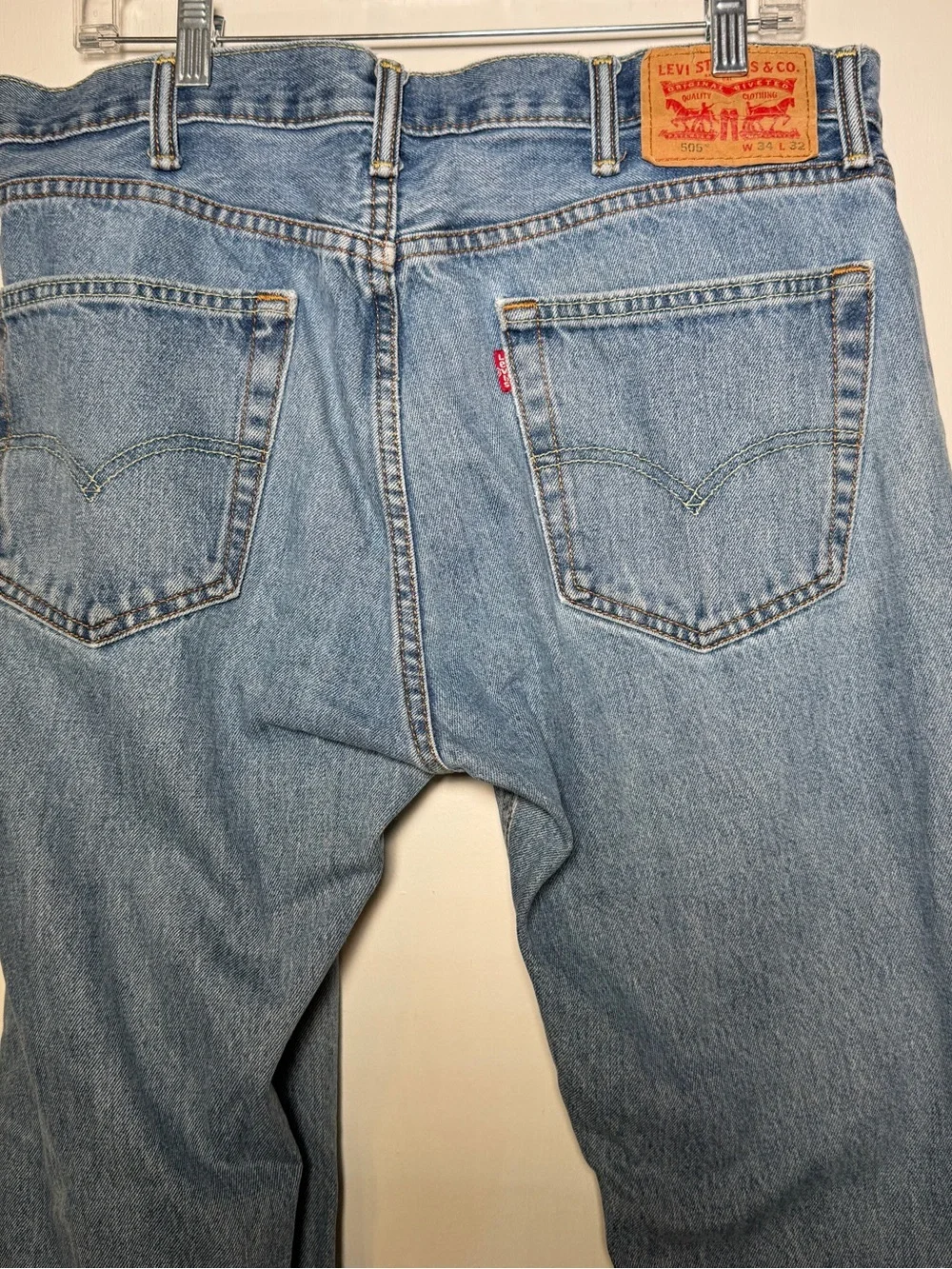 Levi's 505 34x32 Classic Men's Blue Denim Jeans